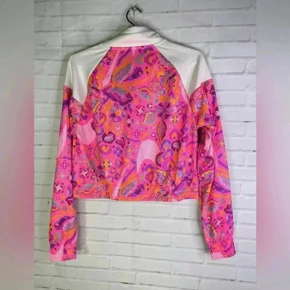 NIKE BV2827-030 Womens Future Femme Poly Knit Pink AOP Crop Track Jacket Size XL - Picture 2 of 3